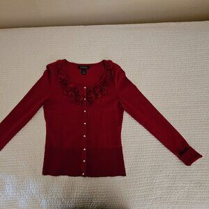 White House Black Market Women's Cardigan Sweater - Size XS Petite - Red